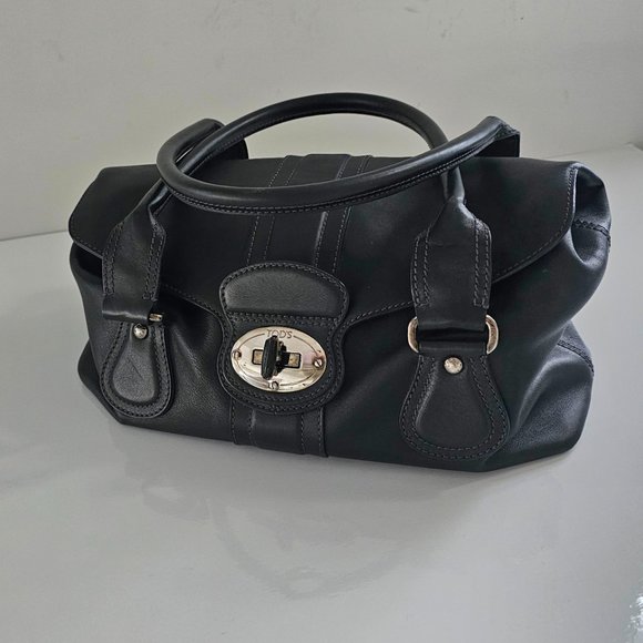 TOD'S Handbag Leather BLK Solid Color - Picture 13 of 14